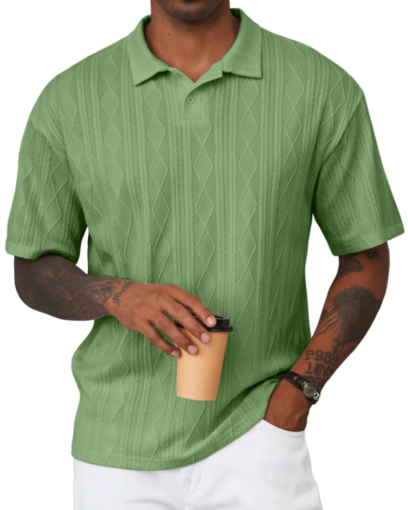 Henry Men's Knit Polo Shirt – Old Money Short Sleeve Polo for Golf and Vacation Wear