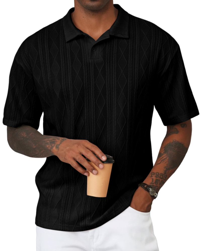 Henry Men's Knit Polo Shirt – Old Money Short Sleeve Polo for Golf and Vacation Wear