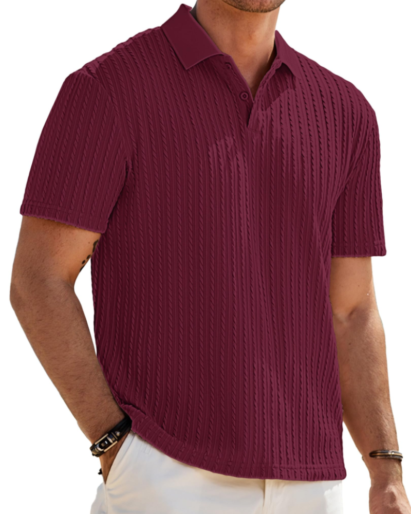 Oliver Men's Knit Polo Shirt – Old Money Short Sleeve Polo for Resort and Golf Wear
