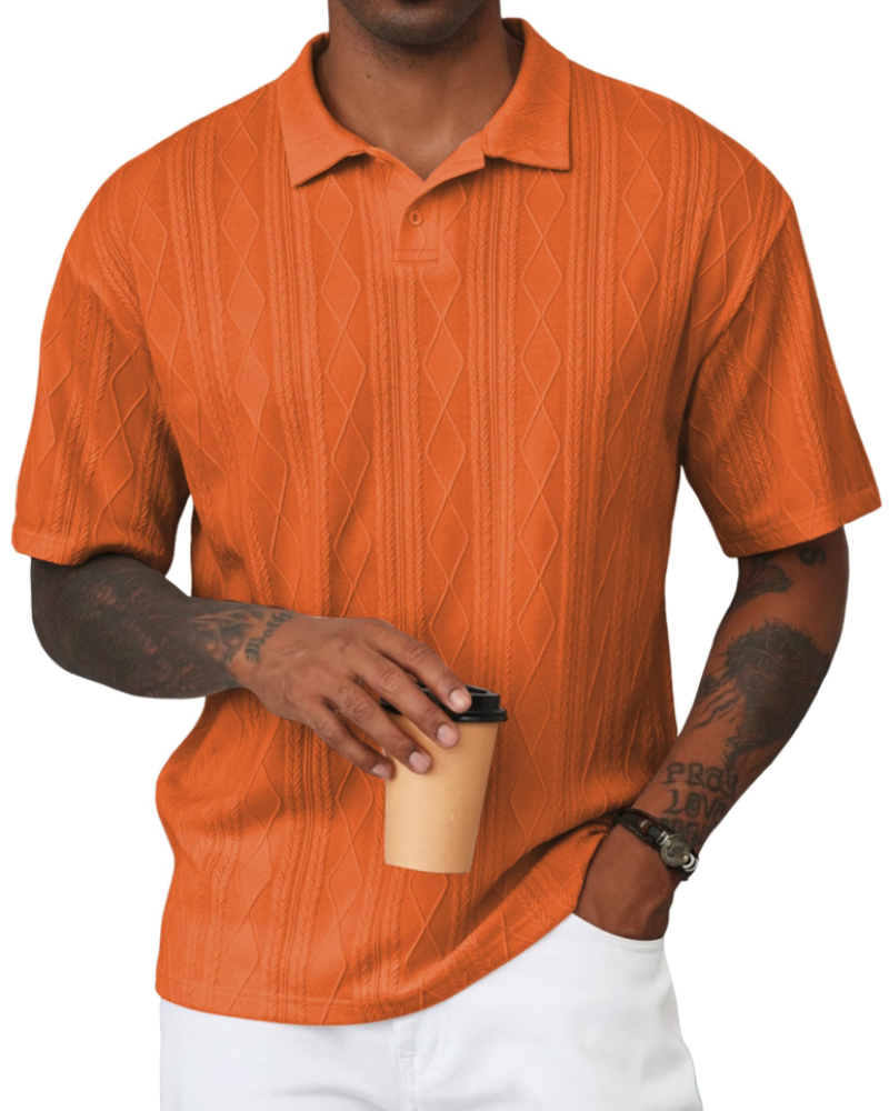 Henry Men's Knit Polo Shirt – Old Money Short Sleeve Polo for Golf and Vacation Wear