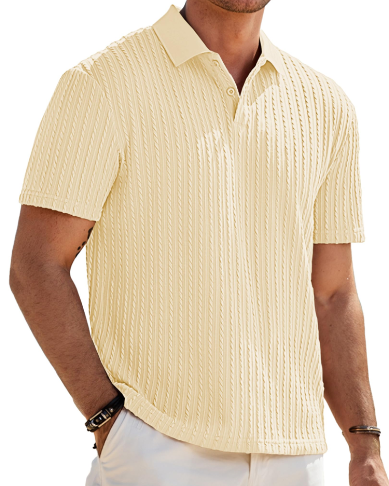 Oliver Men's Knit Polo Shirt – Old Money Short Sleeve Polo for Resort and Golf Wear