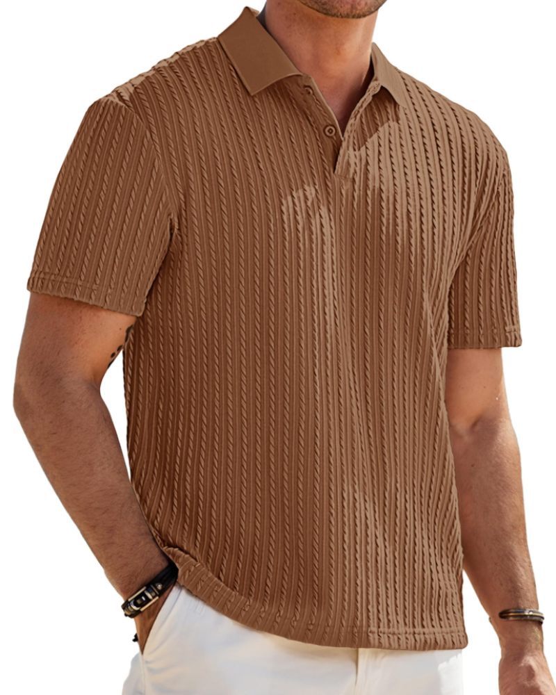 Oliver Men's Knit Polo Shirt – Old Money Short Sleeve Polo for Resort and Golf Wear