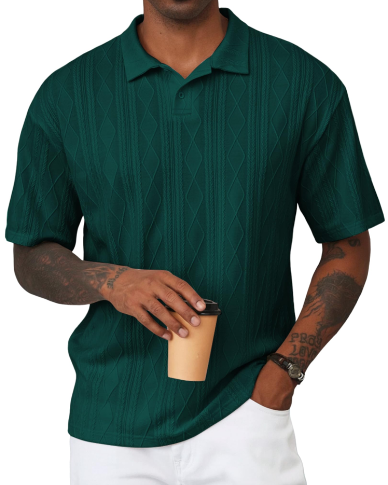 Henry Men's Knit Polo Shirt – Old Money Short Sleeve Polo for Golf and Vacation Wear