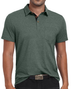 James Men's Cotton Polo Shirt – Short Sleeve Polo with Chest Pocket for Smart Casual Wear
