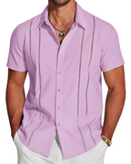 Marco Men's Cuban Guayabera Shirt – Embroidered Button Down Resort Shirt
