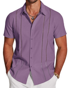 Marco Men's Cuban Guayabera Shirt – Embroidered Button Down Resort Shirt