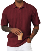 Henry Men's Knit Polo Shirt – Old Money Short Sleeve Polo for Golf and Vacation Wear