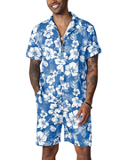 Adrian Men's Hawaiian Set – Floral Shirt & Shorts Tropical Beach Summer Outfit