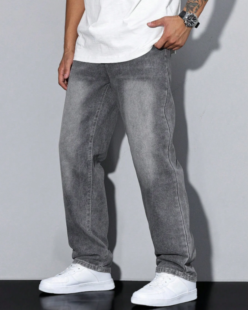 Caleb Men's Baggy Jeans – Loose Fit Denim Pants with Pockets for Streetwear Style