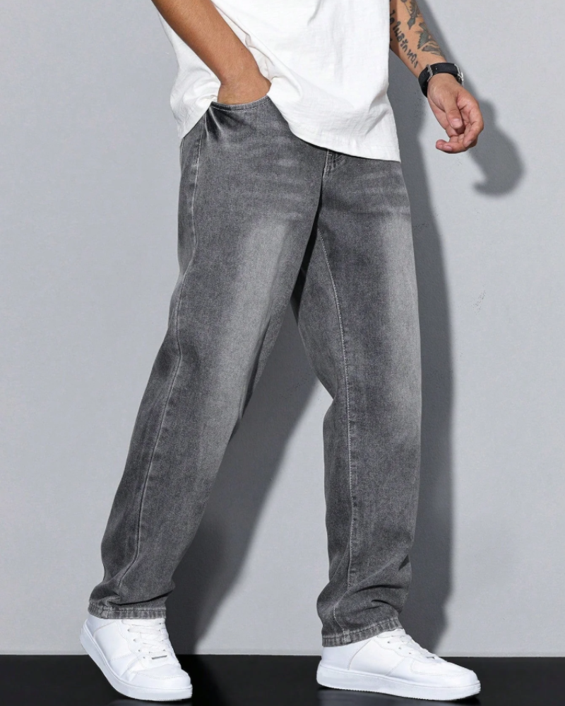 Caleb Men's Baggy Jeans – Loose Fit Denim Pants with Pockets for Streetwear Style