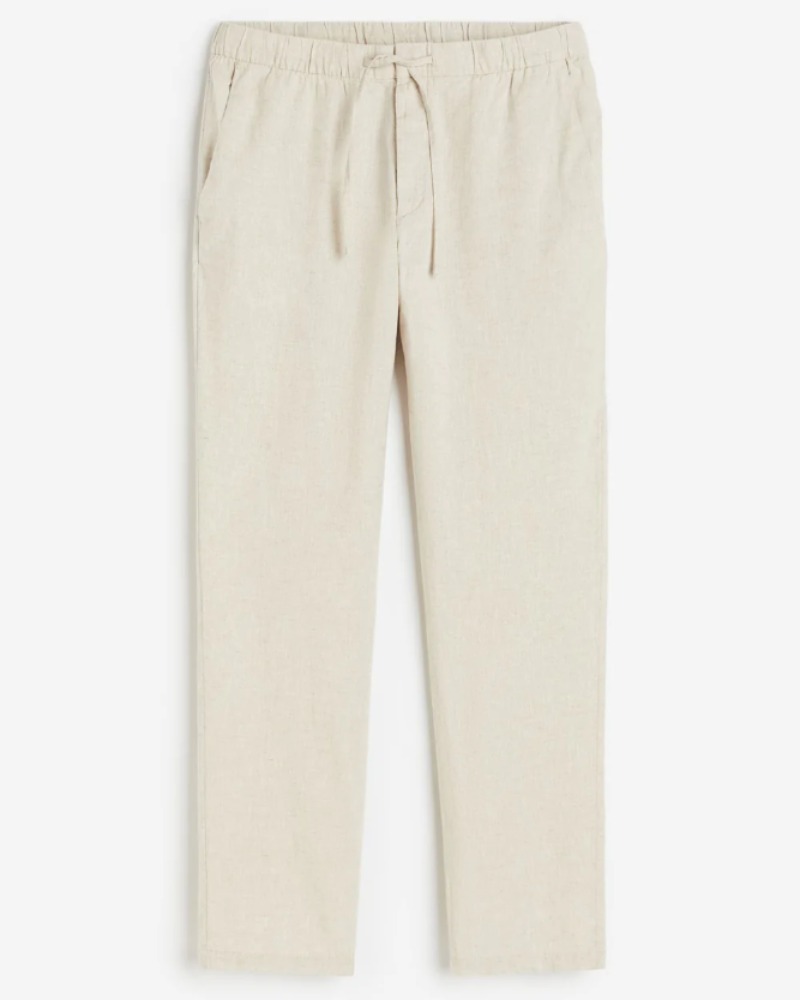 Ethan Men’s Relaxed Trousers – Tapered Fit Casual Pants with Elastic Waistband
