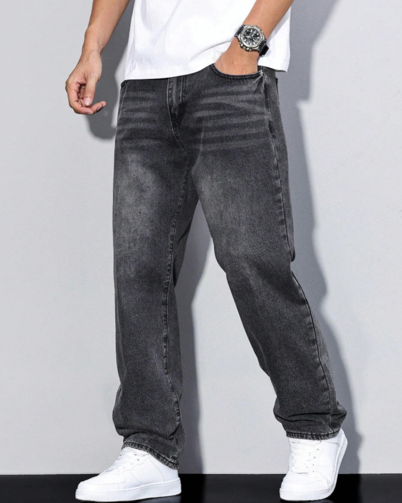 Caleb Men's Baggy Jeans – Loose Fit Denim Pants with Pockets for Streetwear Style