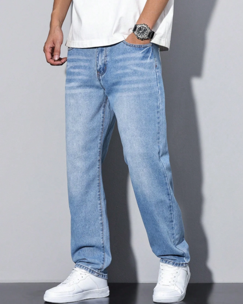 Caleb Men's Baggy Jeans – Loose Fit Denim Pants with Pockets for Streetwear Style