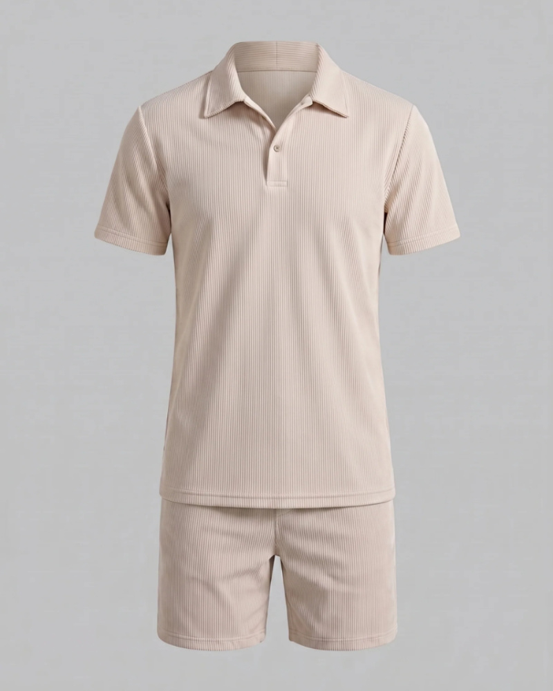 Ethan Men's 2 Piece Set – Polo Shirt & Shorts Casual Summer Outfit