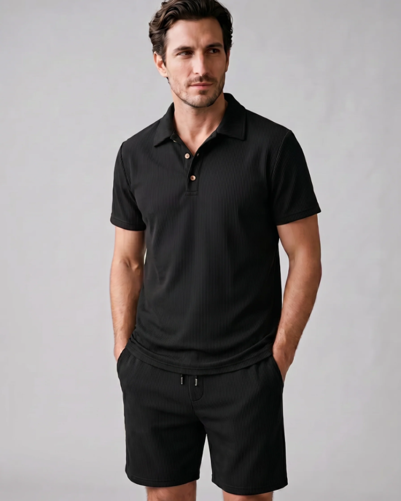 Ethan Men's 2 Piece Set – Polo Shirt & Shorts Casual Summer Outfit