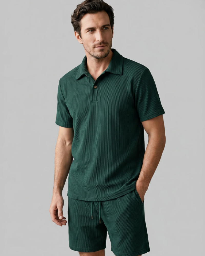 Ethan Men's 2 Piece Set – Polo Shirt & Shorts Casual Summer Outfit