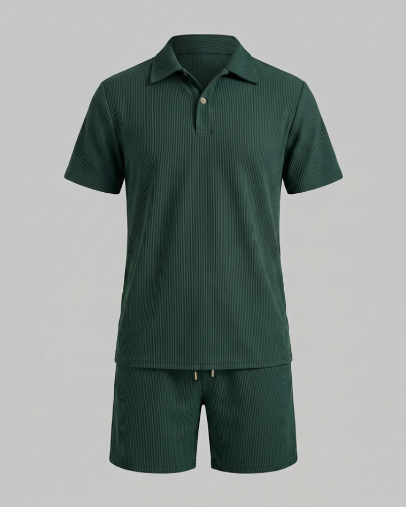 Ethan Men's 2 Piece Set – Polo Shirt & Shorts Casual Summer Outfit