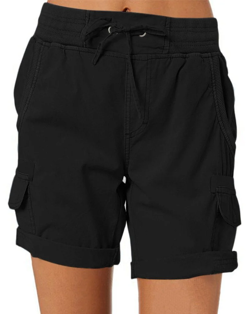 Brooke Women's Cargo Shorts – Lightweight Utility Shorts with Elastic Waist & Pockets