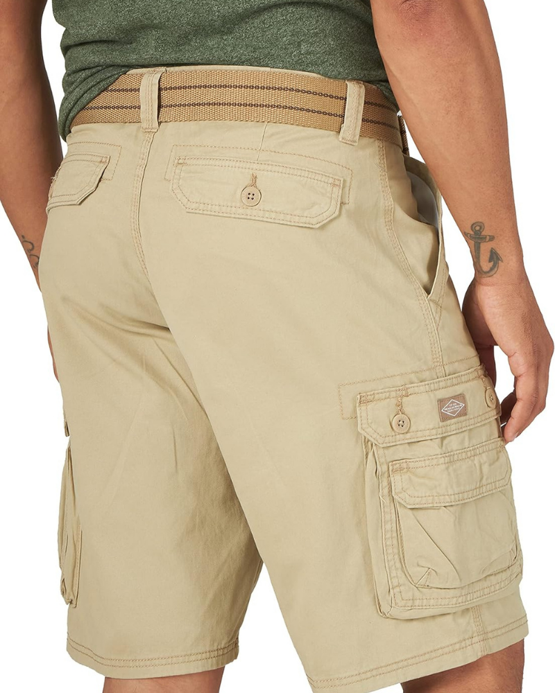 Tristan Men’s Belted Cargo Shorts – Loose Fit, 9 Pockets & Durable Cotton Twill