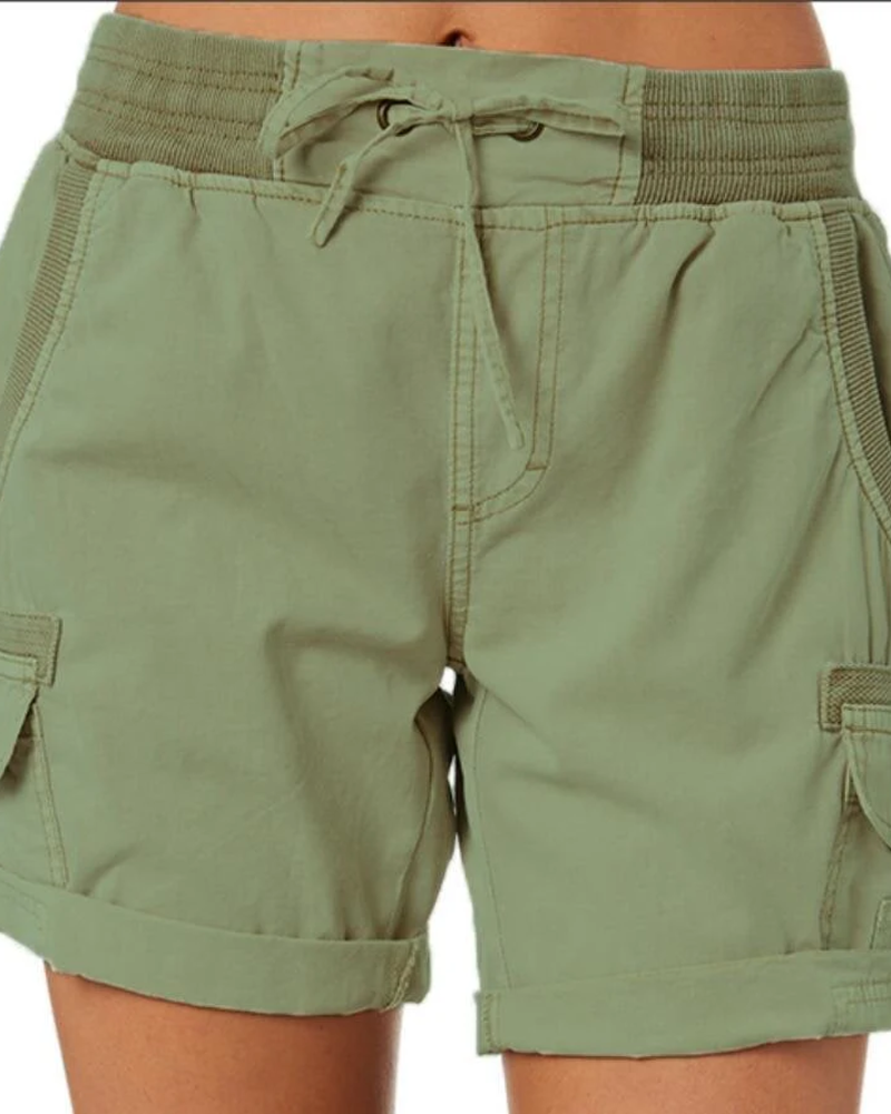 Brooke Women's Cargo Shorts – Lightweight Utility Shorts with Elastic Waist & Pockets