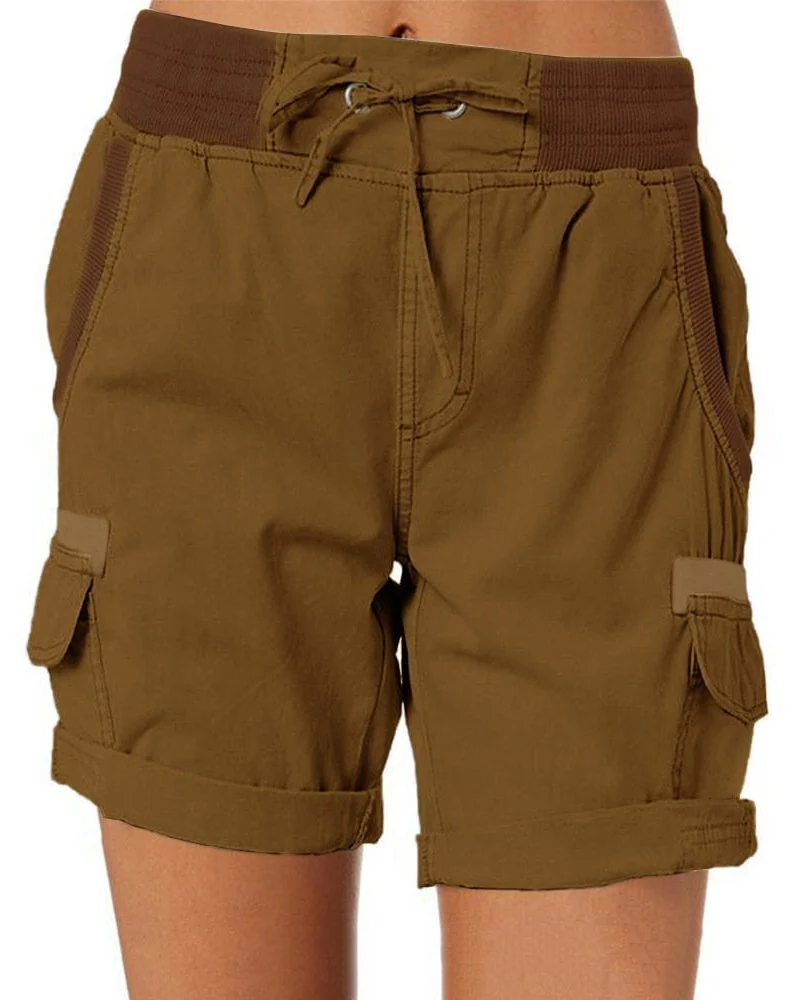 Brooke Women's Cargo Shorts – Lightweight Utility Shorts with Elastic Waist & Pockets