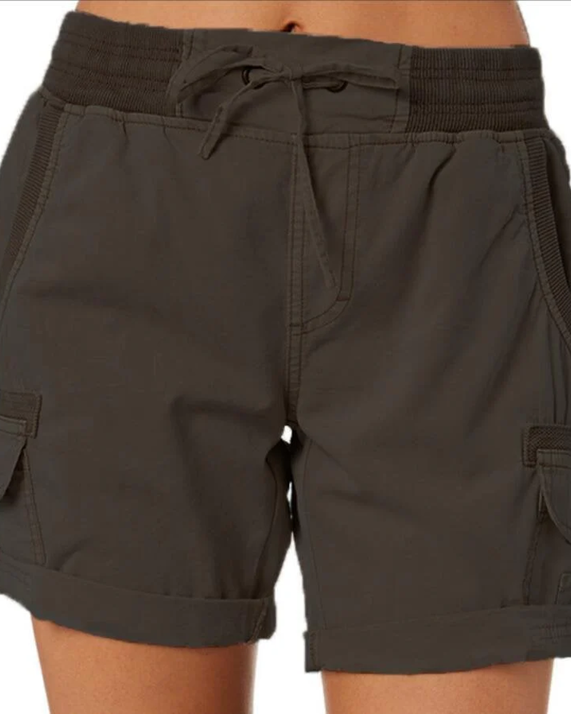 Brooke Women's Cargo Shorts – Lightweight Utility Shorts with Elastic Waist & Pockets