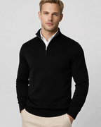 Ethan Men's Half Zip Turtleneck Sweater – Casual Pullover with High Neck Design