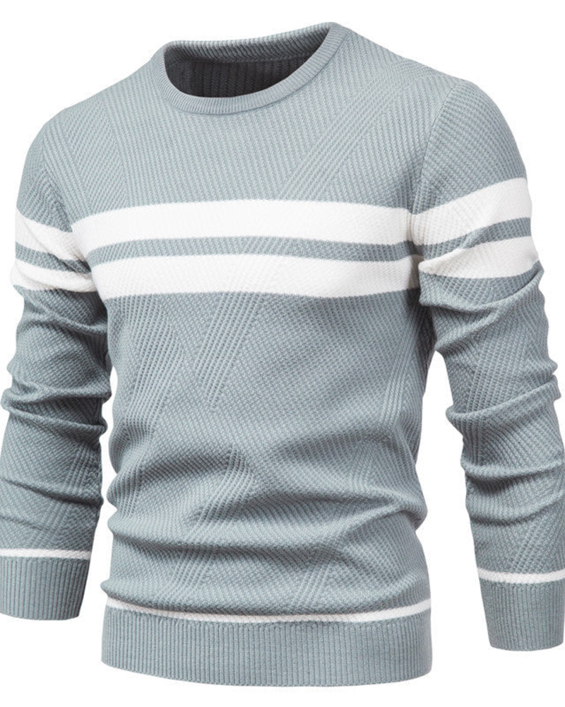 Ethan Men's Striped Sweater – Regular Fit Casual Knit Pullover for Everyday Style