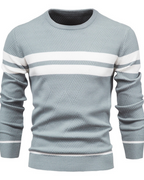 Ethan Men's Striped Sweater – Regular Fit Casual Knit Pullover for Everyday Style