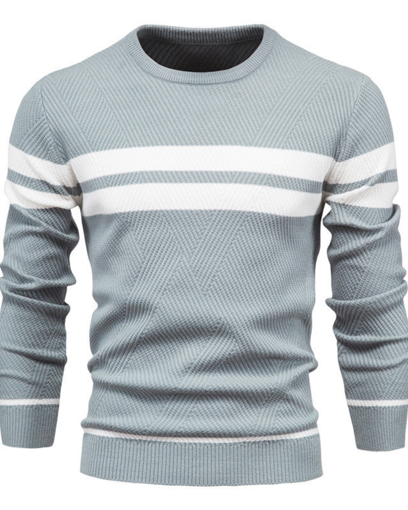 Ethan Men's Striped Sweater – Regular Fit Casual Knit Pullover for Everyday Style