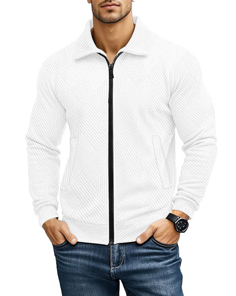 Daniel Men's Ribbed Zip Cardigan – Regular Fit Textured Sweater Vest for Casual Style