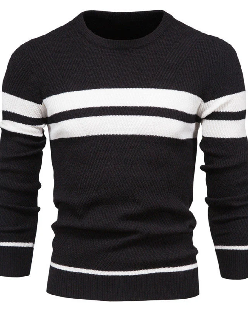 Ethan Men's Striped Sweater – Regular Fit Casual Knit Pullover for Everyday Style