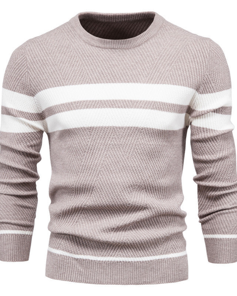 Ethan Men's Striped Sweater – Regular Fit Casual Knit Pullover for Everyday Style