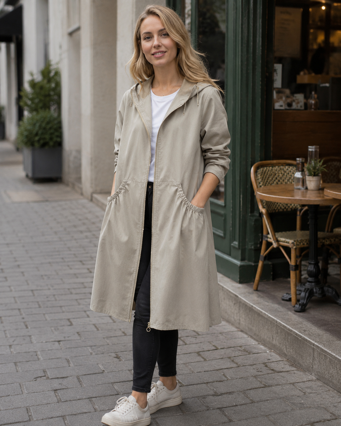 Millie Women's Long Raincoat – Waterproof Breathable Lightweight Coat