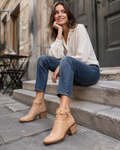 Myla Women's Heeled Ankle Boots – Elegant Stable Heel Everyday Booties