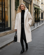 Nelia Women's Teddy Coat – Oversized Wool Blend Winter Coat for Cozy Outfits