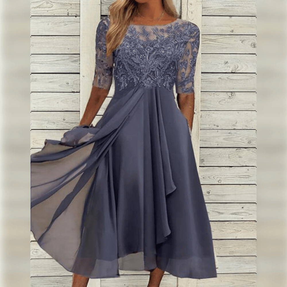 Melisande Women's Chiffon Maxi Dress – Lightweight Elegant Evening Occasion Dress