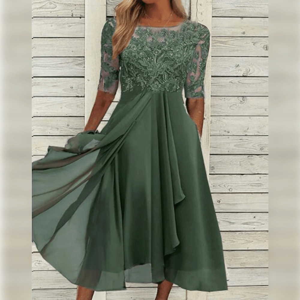 Melisande Women's Chiffon Maxi Dress – Lightweight Elegant Evening Occasion Dress