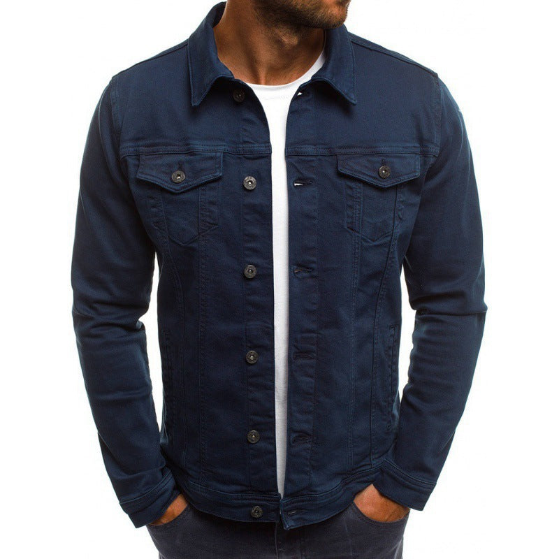 Ethan Men’s Denim Jacket – Classic Button-Up Jean Jacket with Utility Pockets