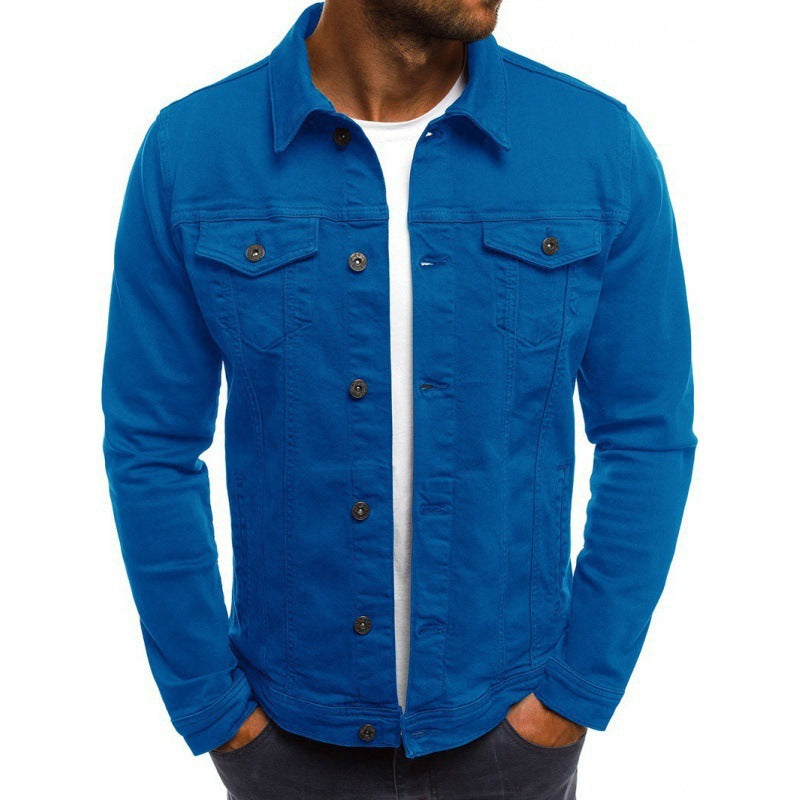 Ethan Men’s Denim Jacket – Classic Button-Up Jean Jacket with Utility Pockets