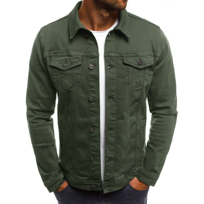 Ethan Men’s Denim Jacket – Classic Button-Up Jean Jacket with Utility Pockets