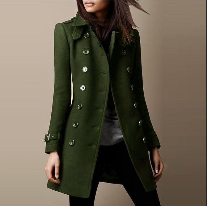 Lucille Women's Long Wool Coat – Elegant Warm Premium Winter Overcoat