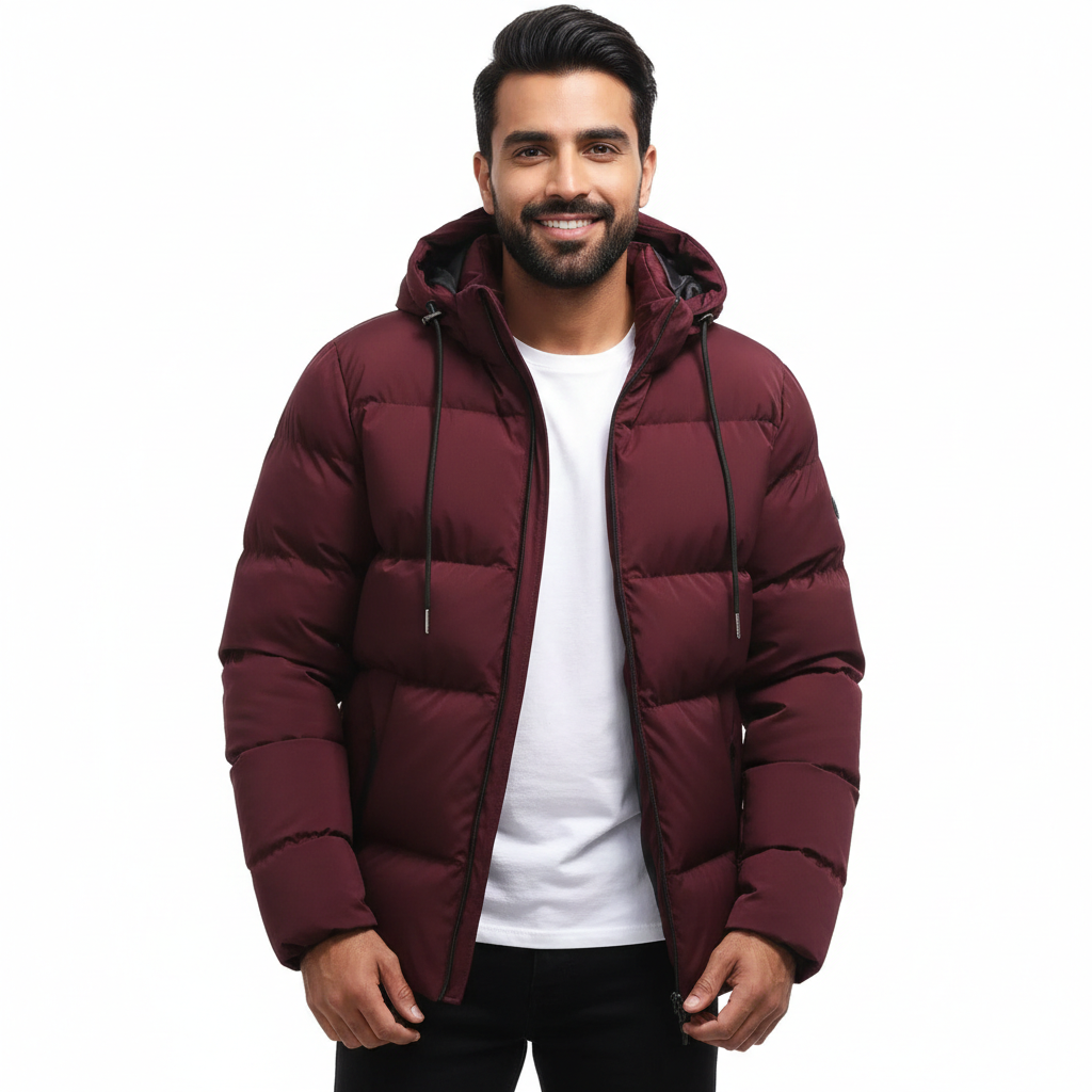 Olie Men's Hooded Winter Parka – Waterproof Windproof Puffer Jacket