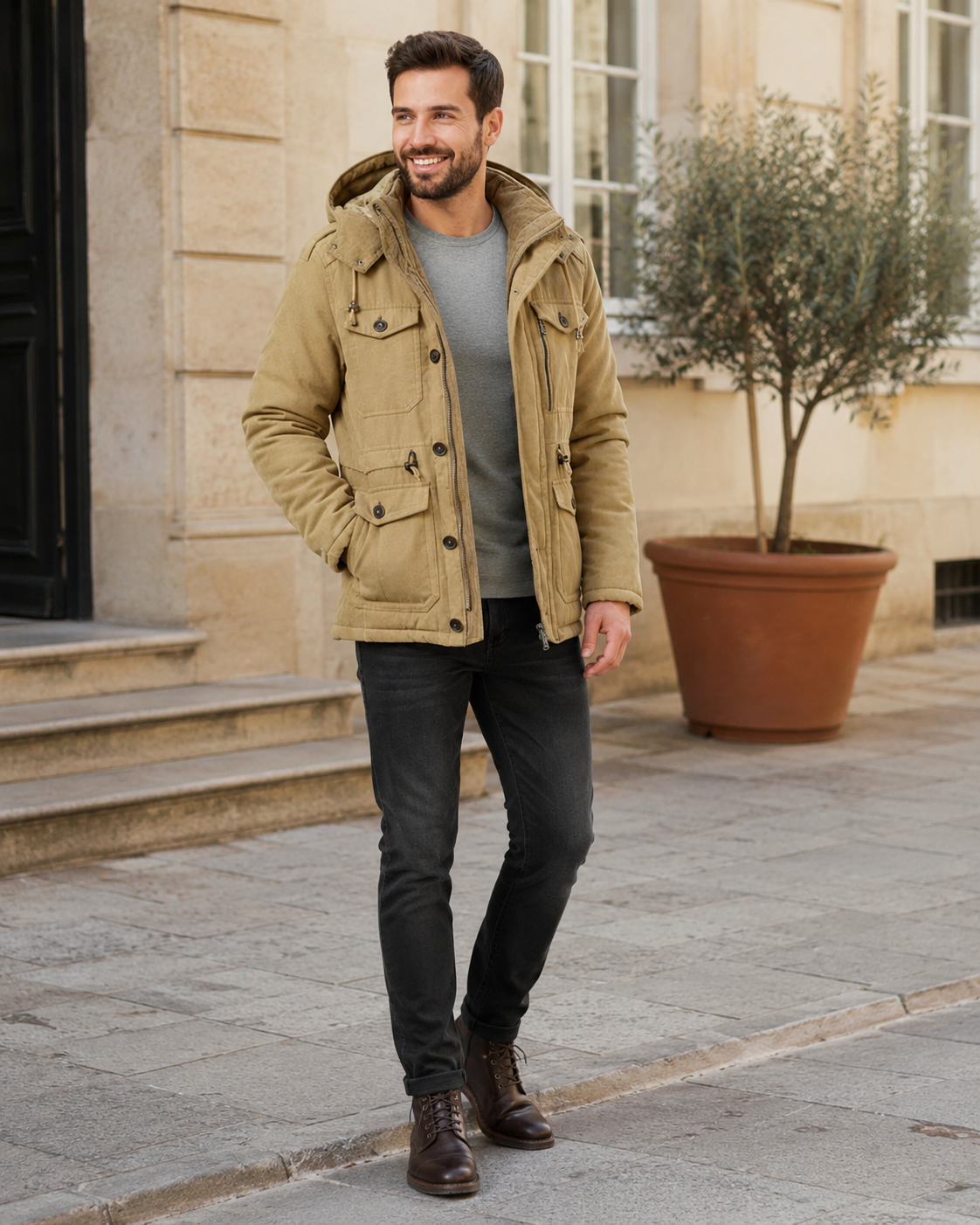 Oliver Men's Waterproof Winter Jacket – Fleece Lined Hooded Outdoor Coat