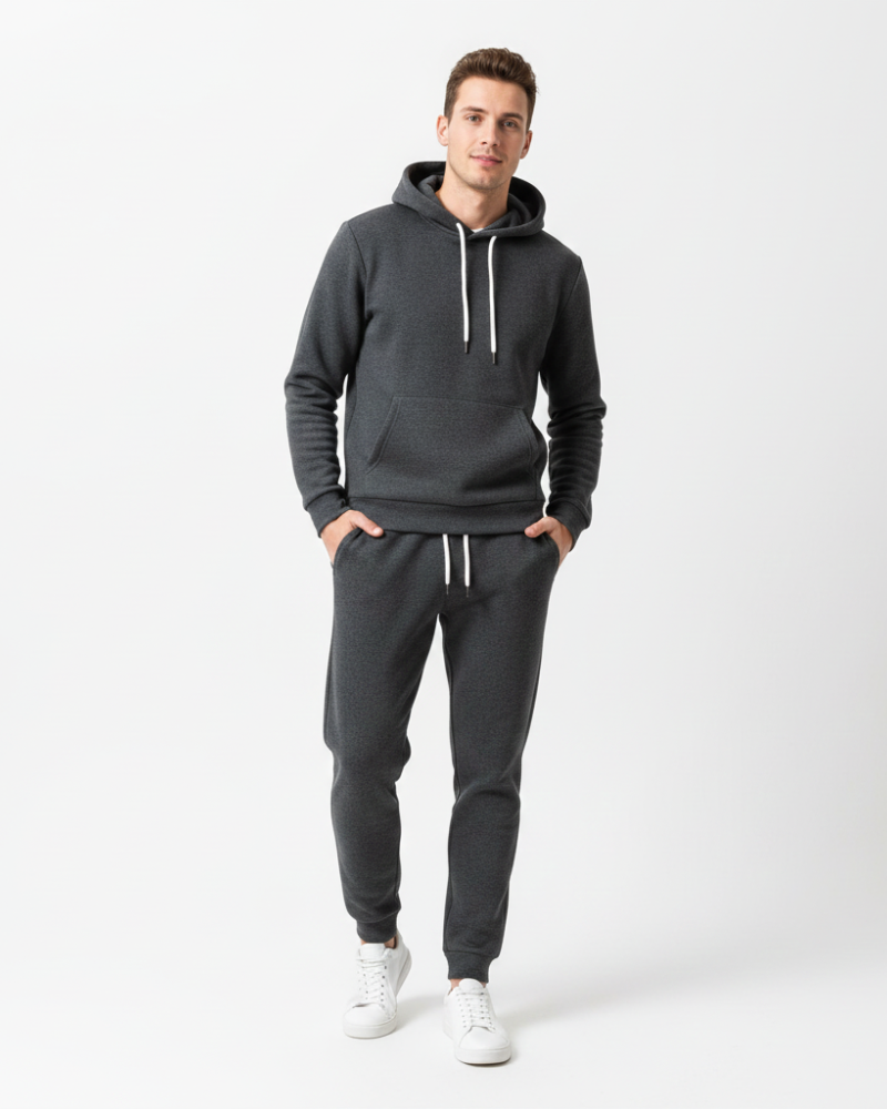 Henry Men's Sports Set – Solid Hoodie & Jogger Pants Regular Fit Tracksuit