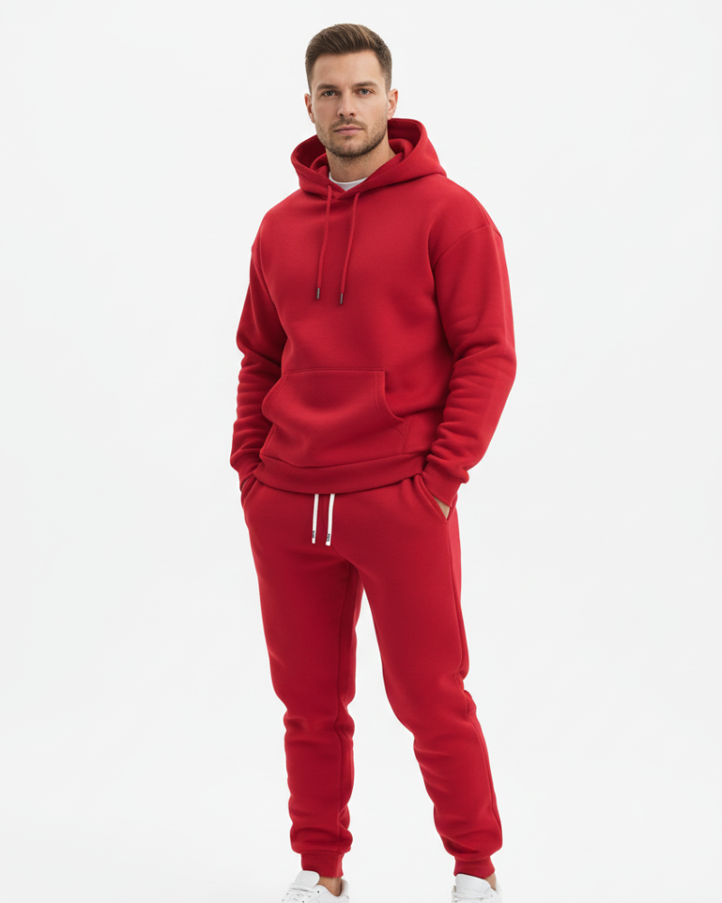 Henry Men's Sports Set – Solid Hoodie & Jogger Pants Regular Fit Tracksuit