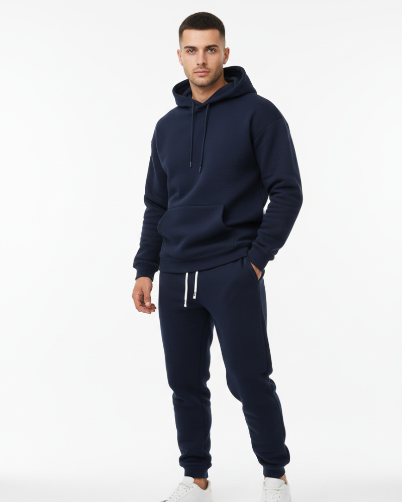 Henry Men's Sports Set – Solid Hoodie & Jogger Pants Regular Fit Tracksuit