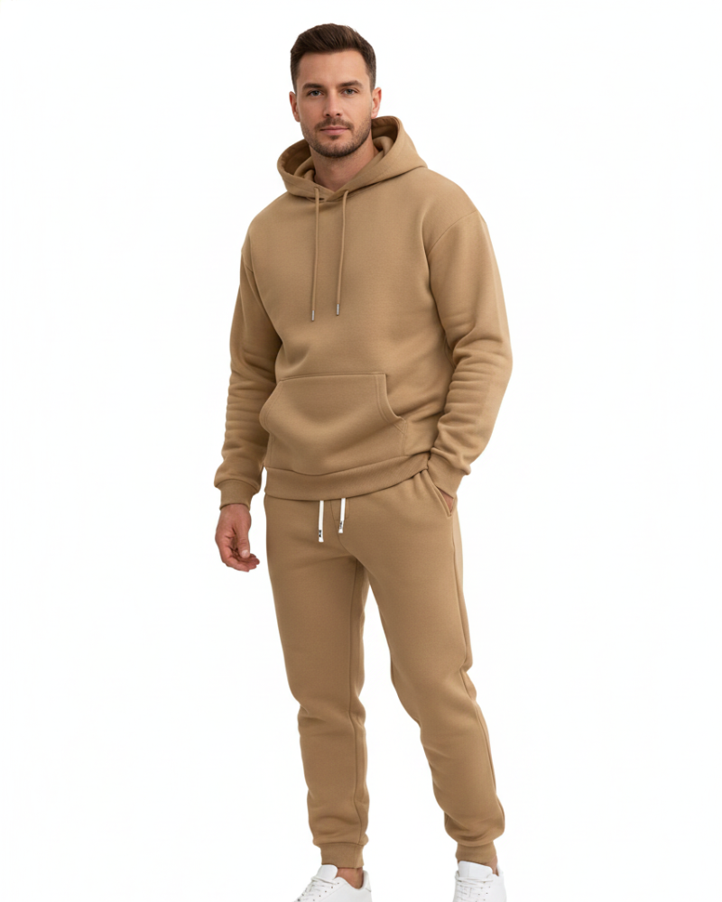 Henry Men's Sports Set – Solid Hoodie & Jogger Pants Regular Fit Tracksuit