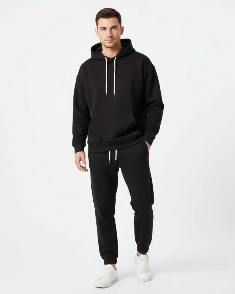 Henry Men's Sports Set – Solid Hoodie & Jogger Pants Regular Fit Tracksuit