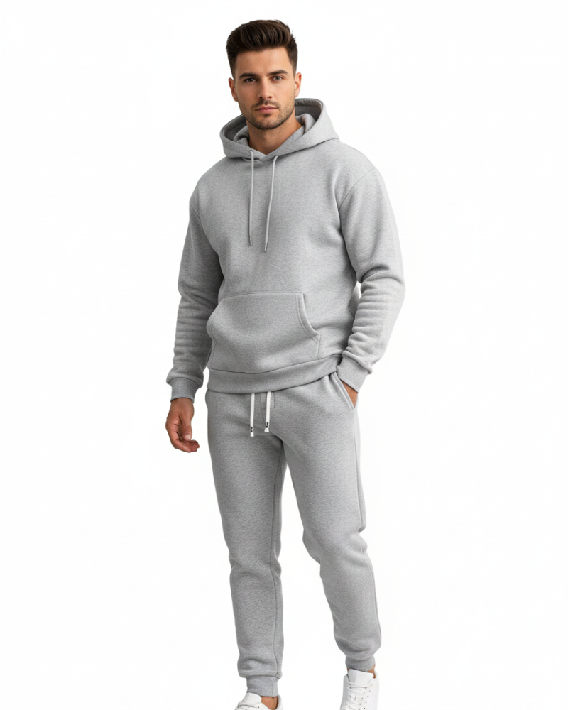 Henry Men's Sports Set – Solid Hoodie & Jogger Pants Regular Fit Tracksuit
